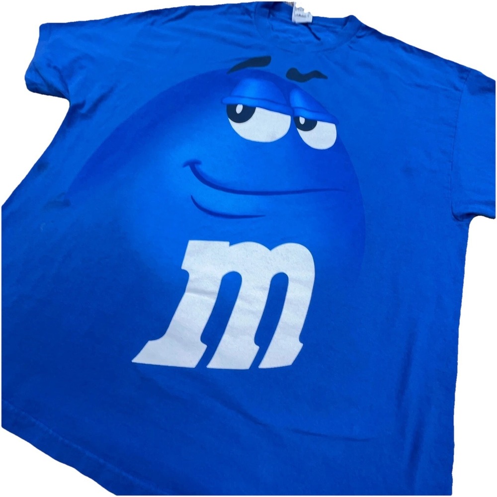 Vintage M&Ms Shirt Men XXL 2XL Blue Tee All Over Print AOP Chocolate Candy * - Picture 2 of 10